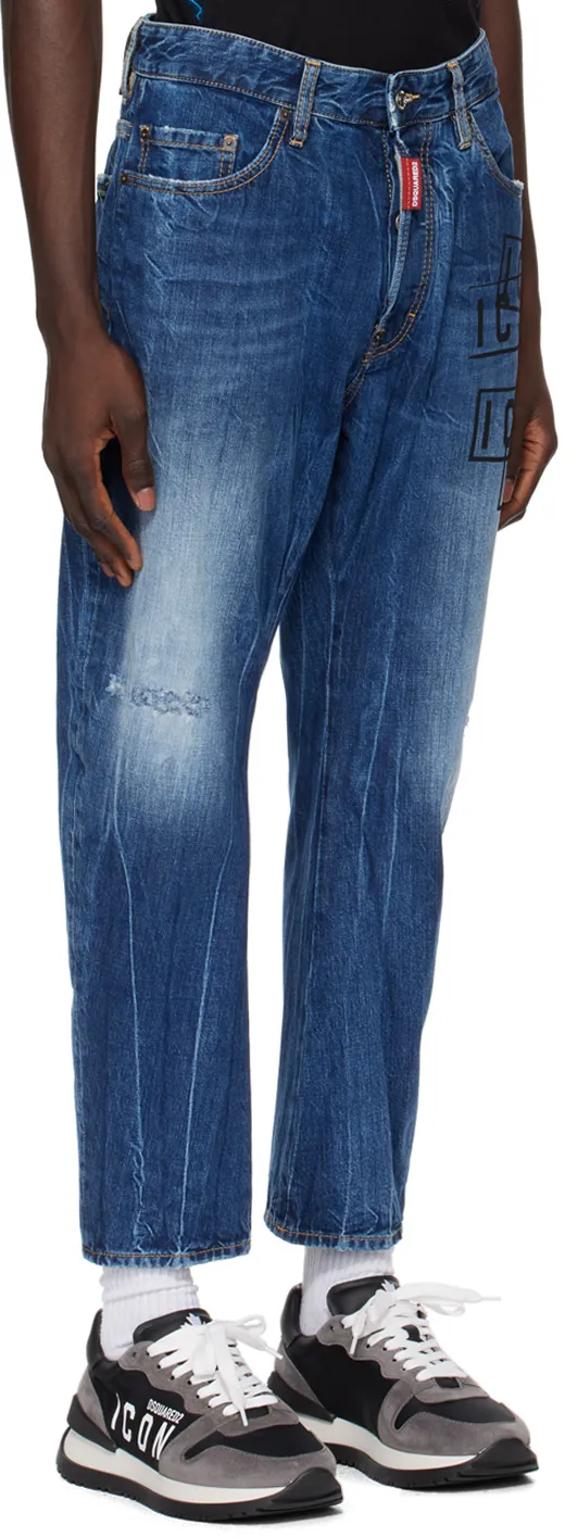 Dsquared2 Icon Printed Straight-Leg Jeans