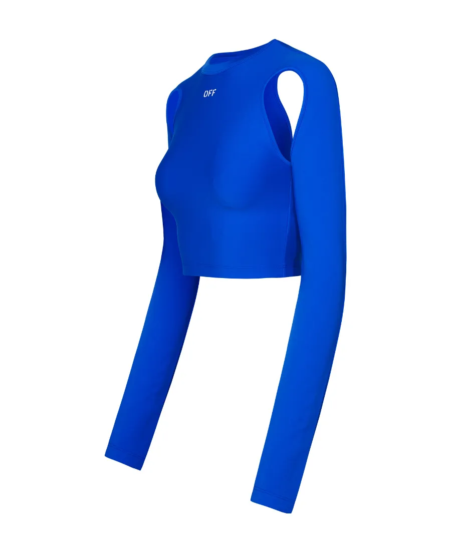 Off-White Cut-Out Crewneck Long-Sleeved Top