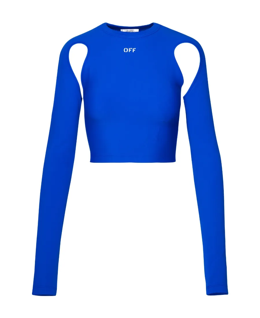 Off-White Cut-Out Crewneck Long-Sleeved Top