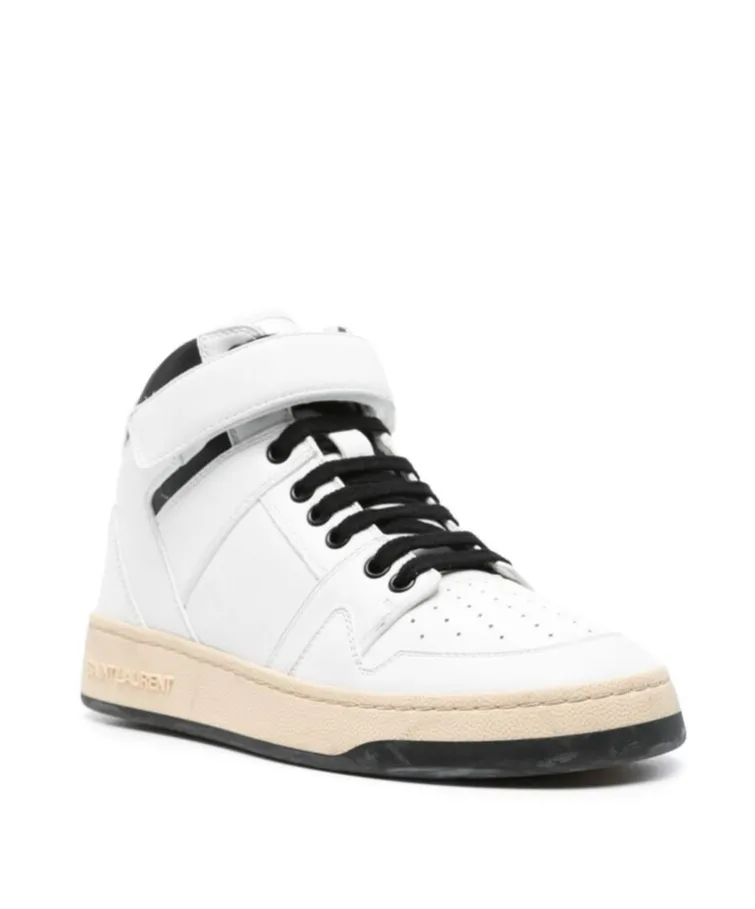 Saint Laurent Round Toe Lace-Up Sneakers