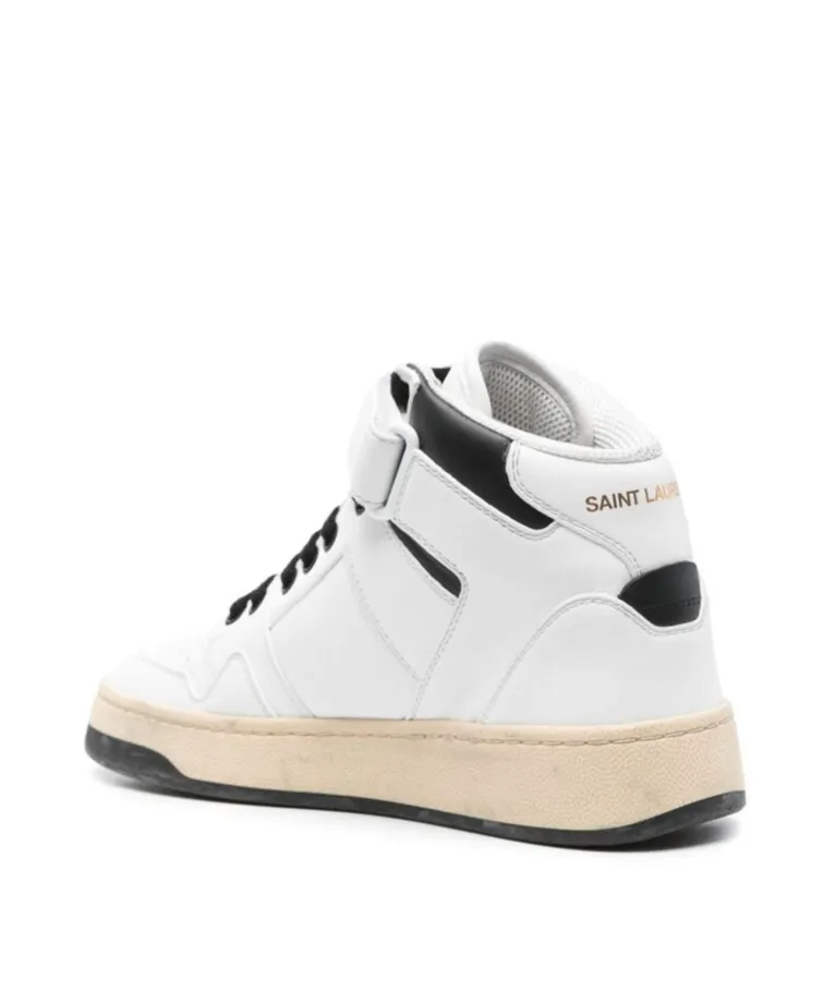 Saint Laurent Round Toe Lace-Up Sneakers
