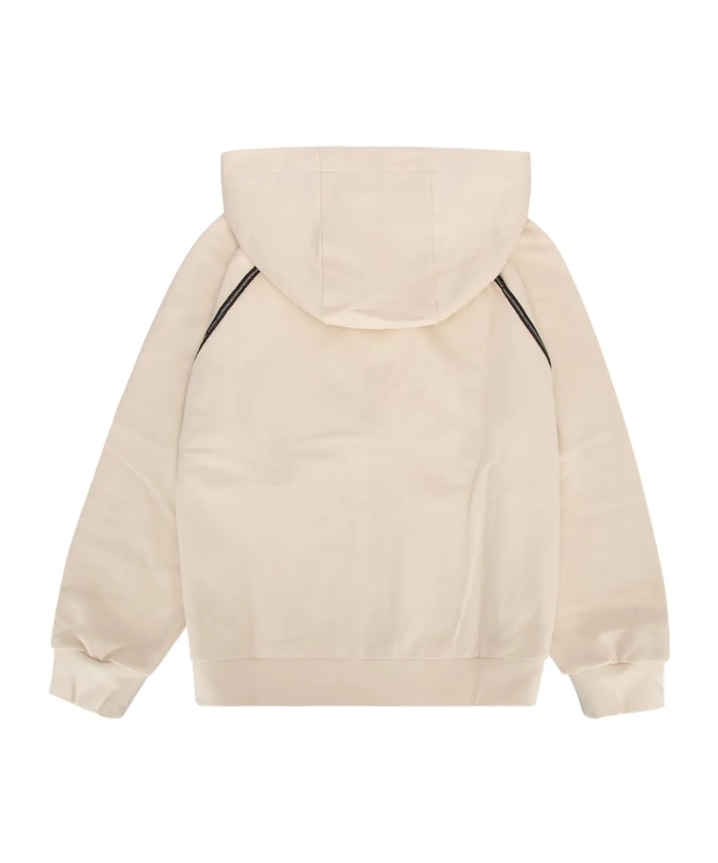 Fendi Kids Logo Embellished Zip-Up Hoodie
