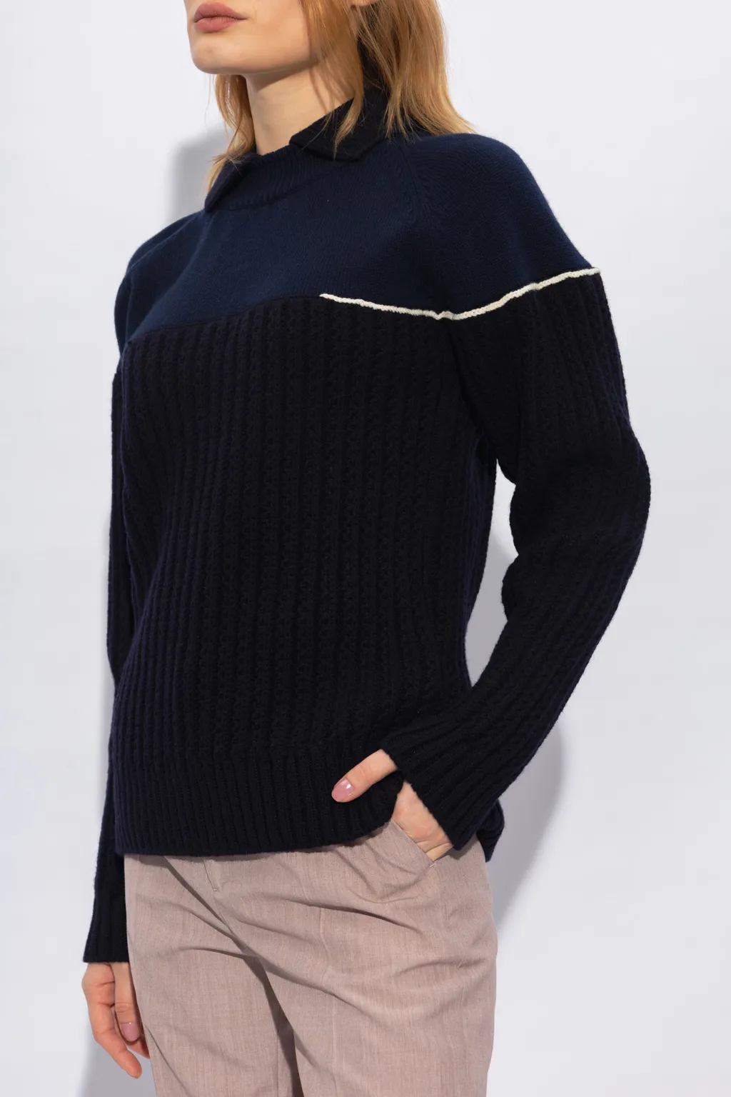 Collar Detail Wool Jumper