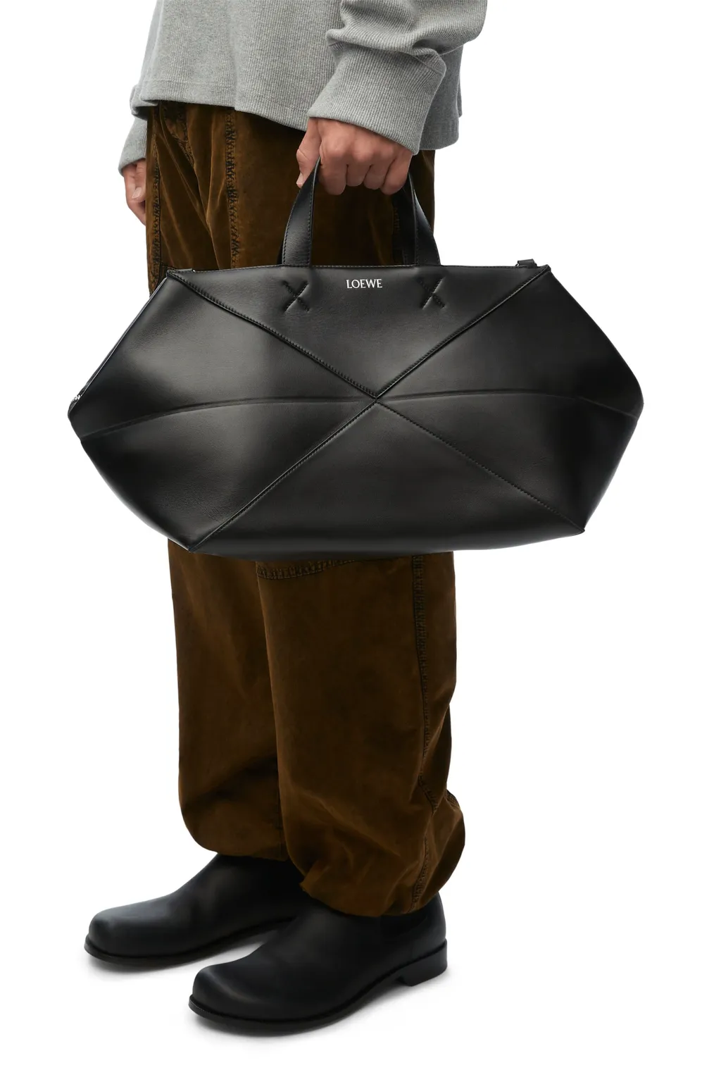 Puzzle Fold Duffle In Shiny Calfskin