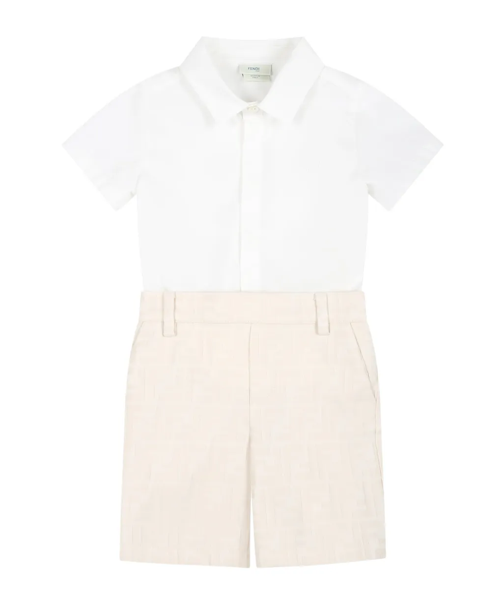 Ff-Jacquard Shorts Set