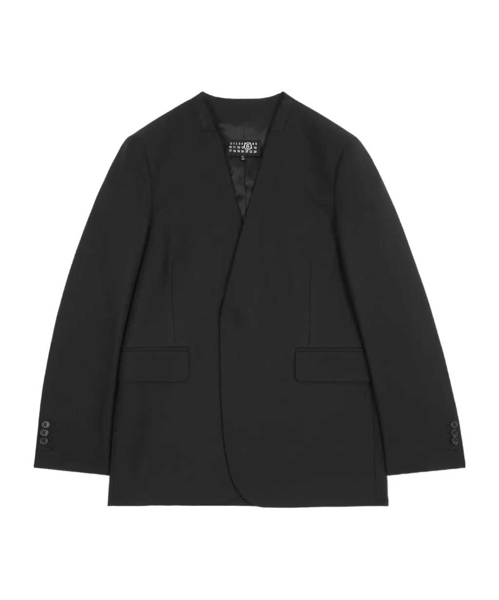 Collarless Suit Coat