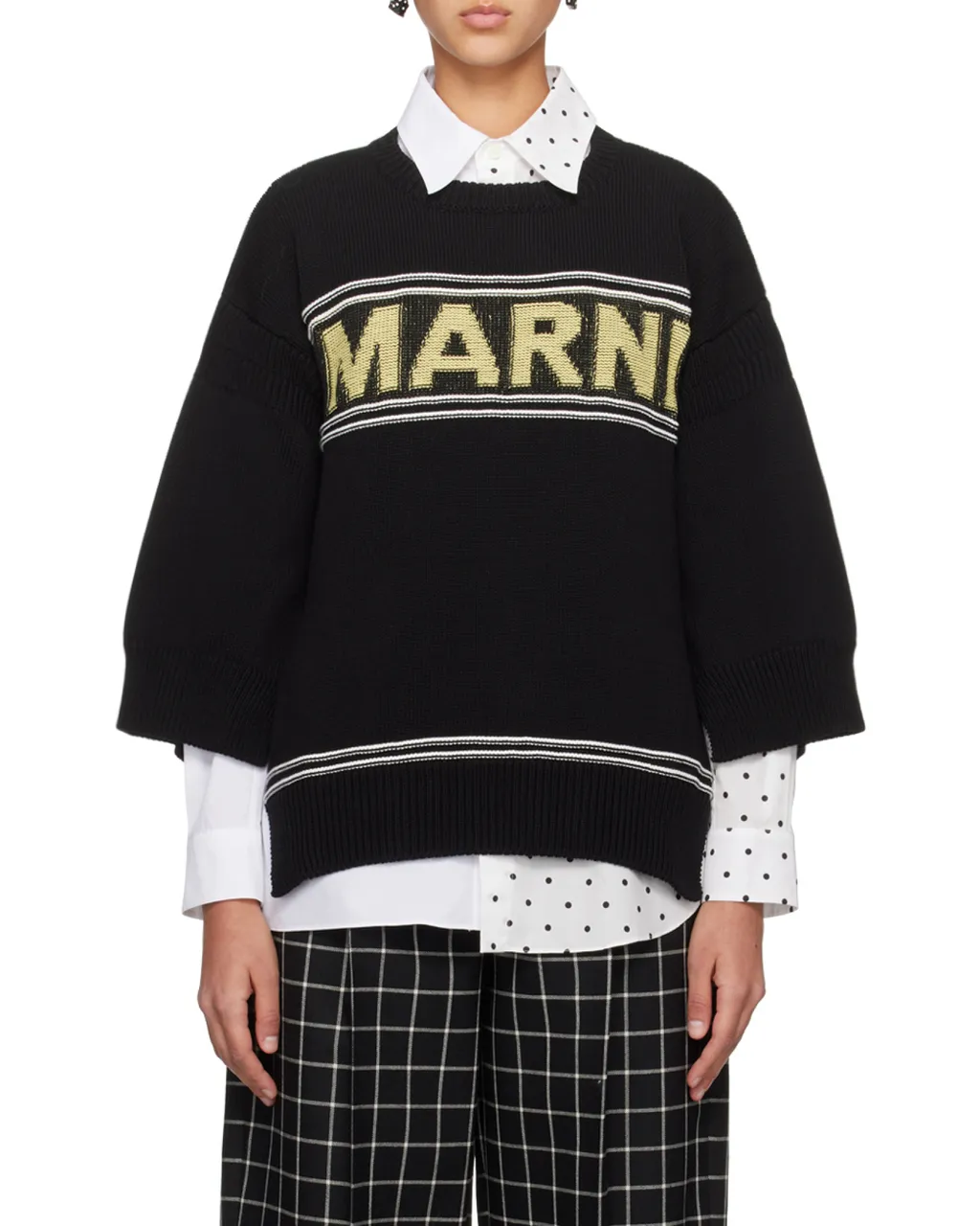 Marni Logo Intarsia Knitted Crewneck Jumper