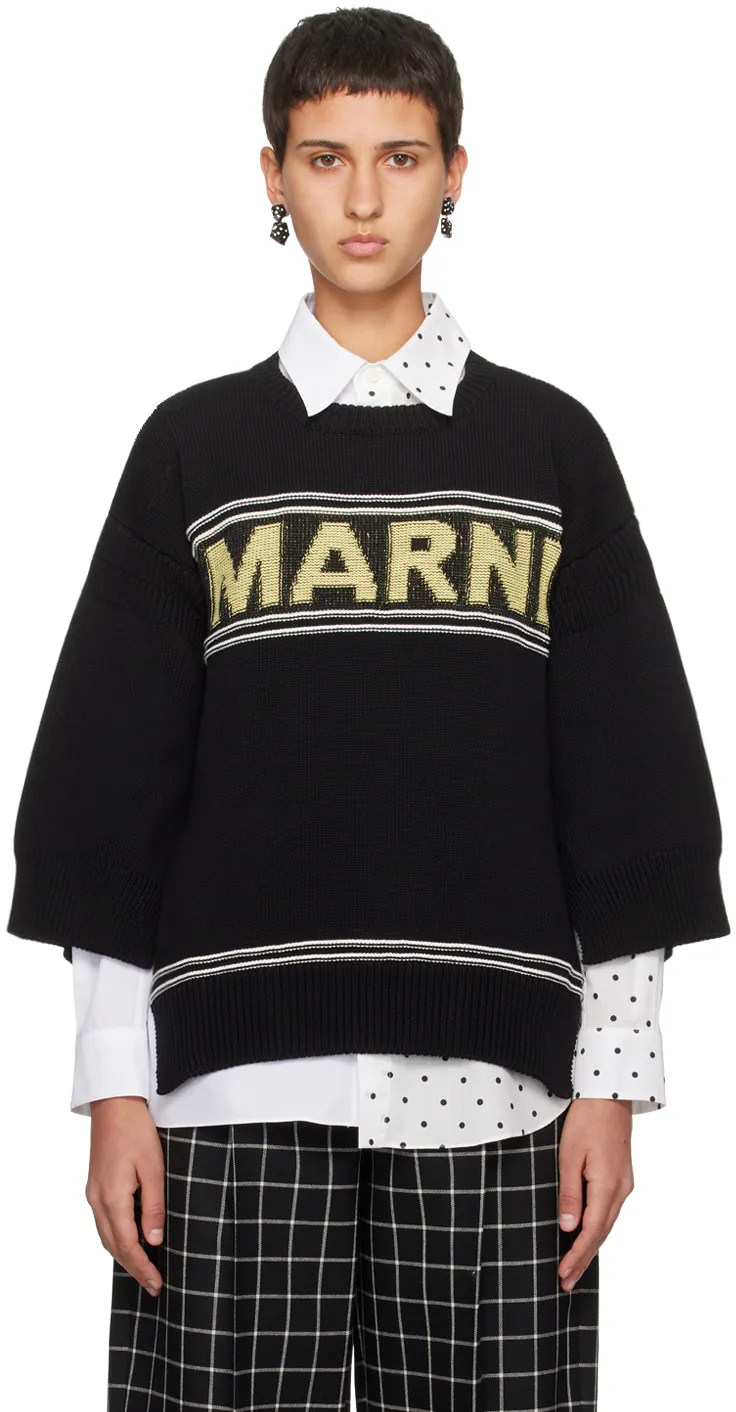 Marni Logo Intarsia Knitted Crewneck Jumper