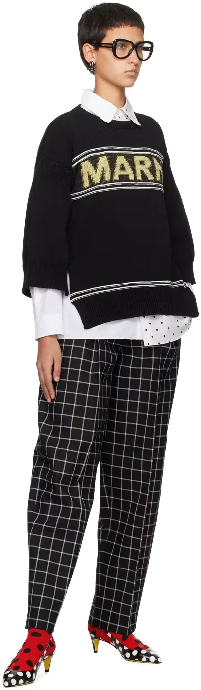 Marni Logo Intarsia Knitted Crewneck Jumper