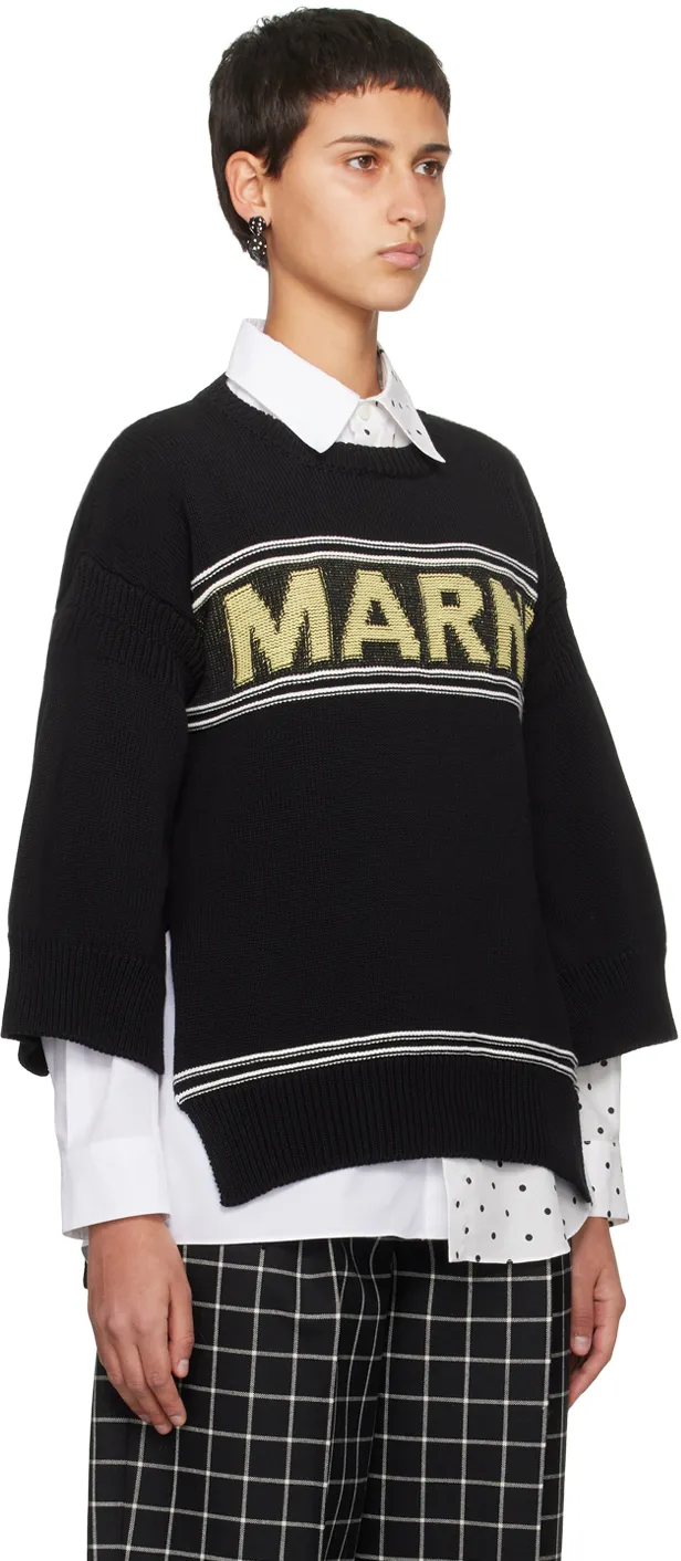 Marni Logo Intarsia Knitted Crewneck Jumper