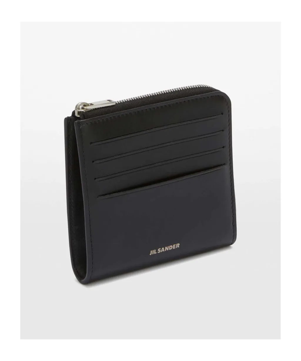 Jil Sander Logo Embossed Zipped Wallet