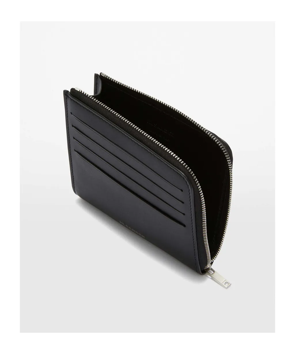 Jil Sander Logo Embossed Zipped Wallet