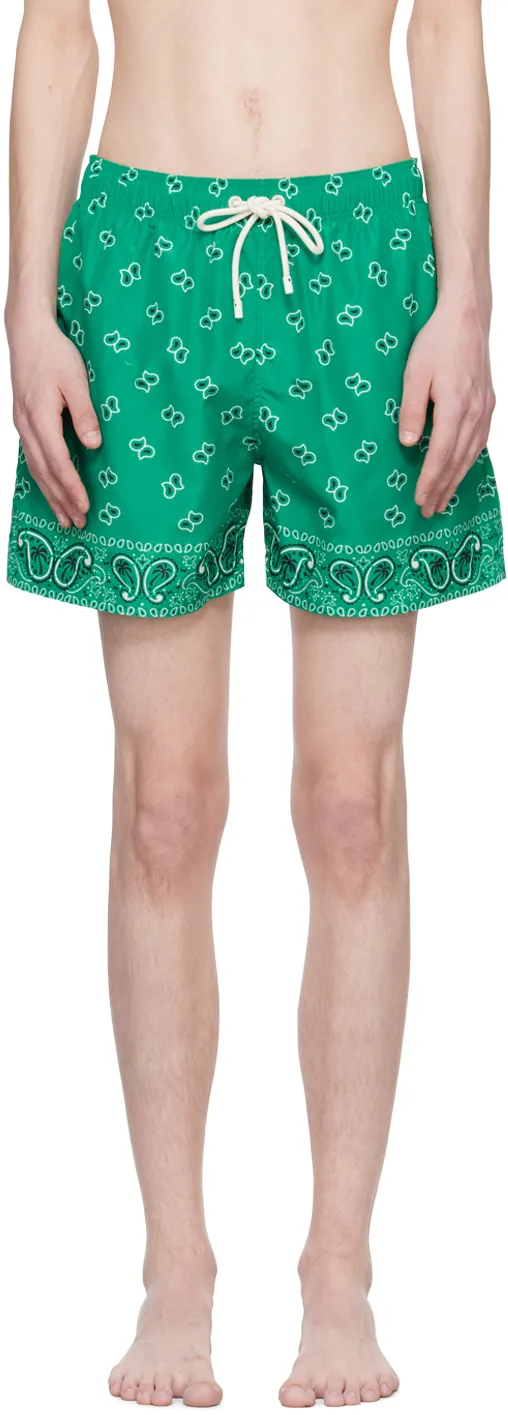 Palm Angels Paisley-Printed Drawstring Swim Shorts