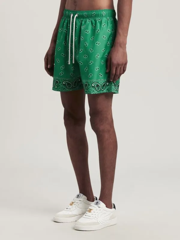 Palm Angels Paisley-Printed Drawstring Swim Shorts