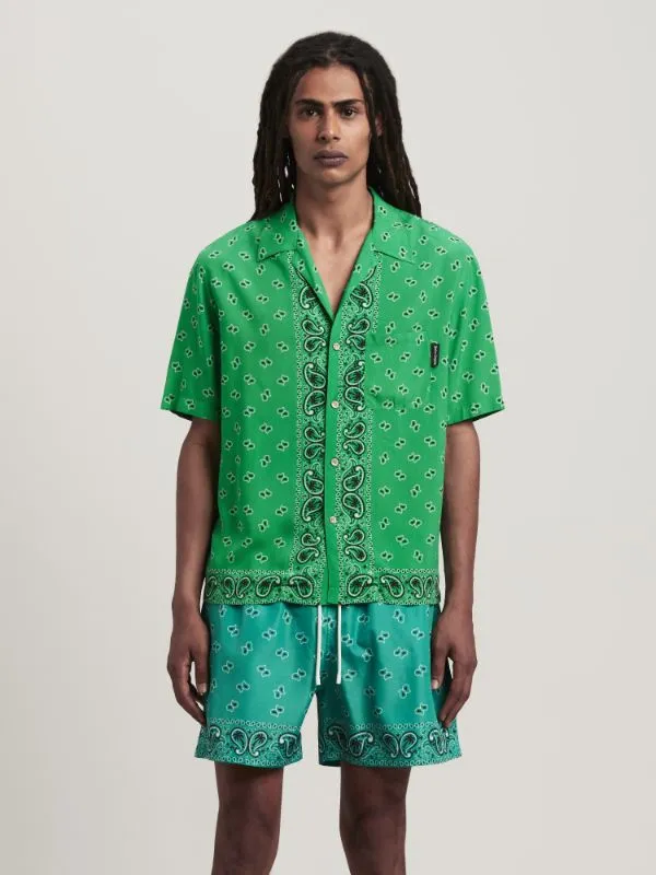 Palm Angels Paisley Printed Short-Sleeved Shirt