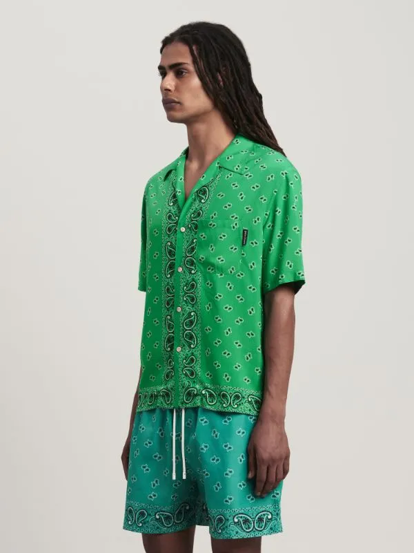 Palm Angels Paisley Printed Short-Sleeved Shirt