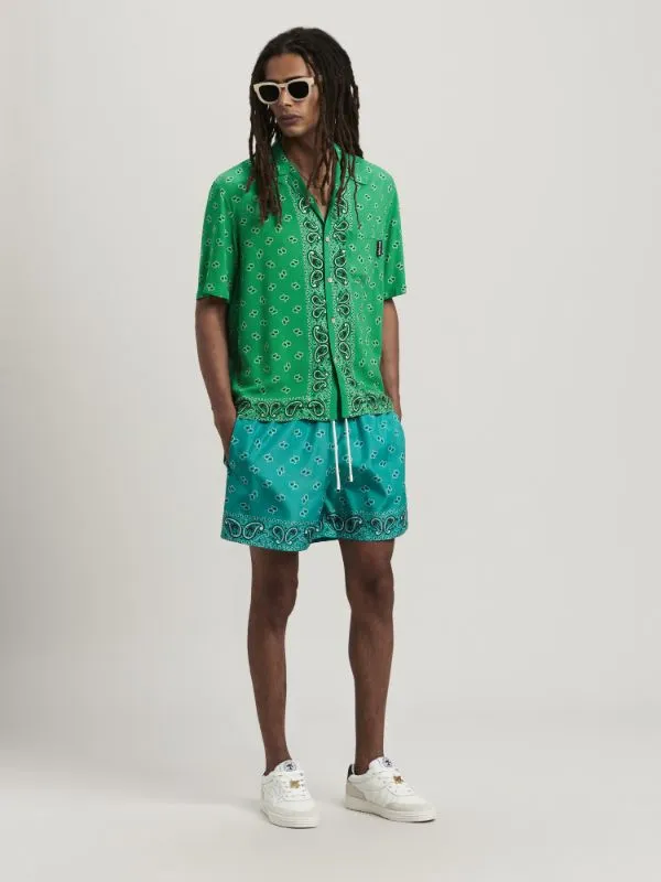 Palm Angels Paisley Printed Short-Sleeved Shirt