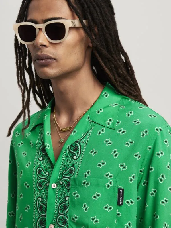 Palm Angels Paisley Printed Short-Sleeved Shirt