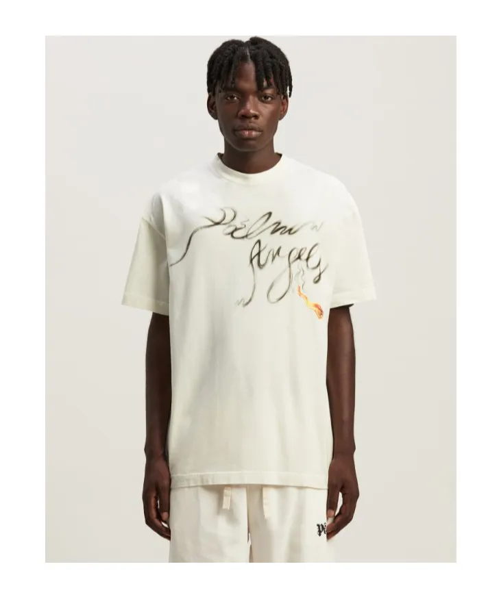 Palm Angels Logo Printed Crewneck T-Shirt