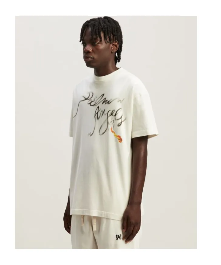 Palm Angels Logo Printed Crewneck T-Shirt