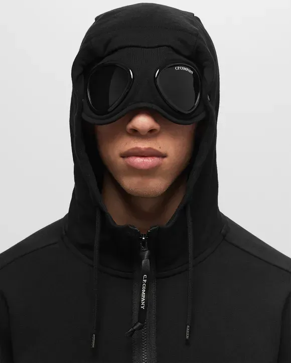 Goggles-Detail Zipped-Up Hoodie