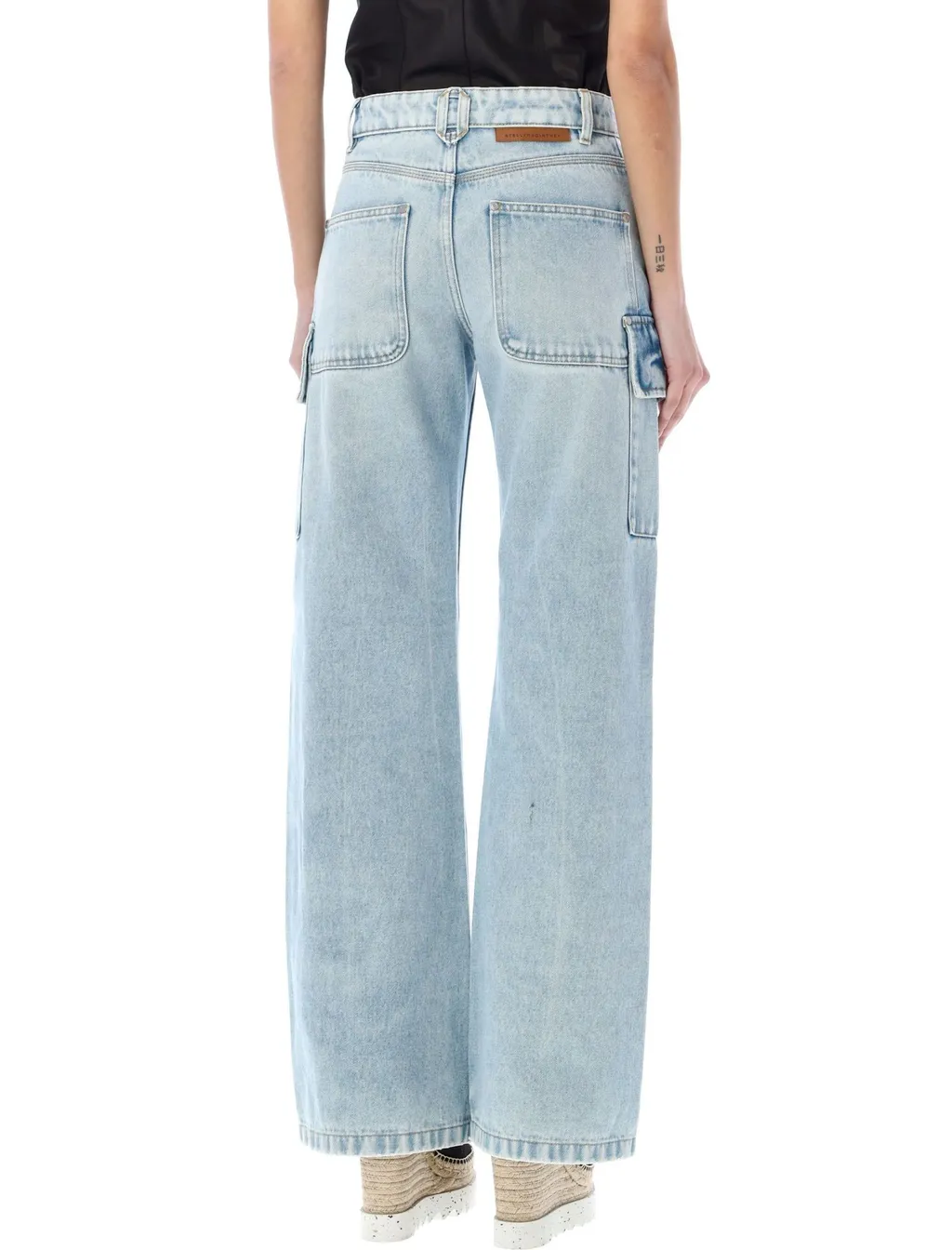 Stella Mccartney Ankle-Azip Wide-Leg Cargo Jeans