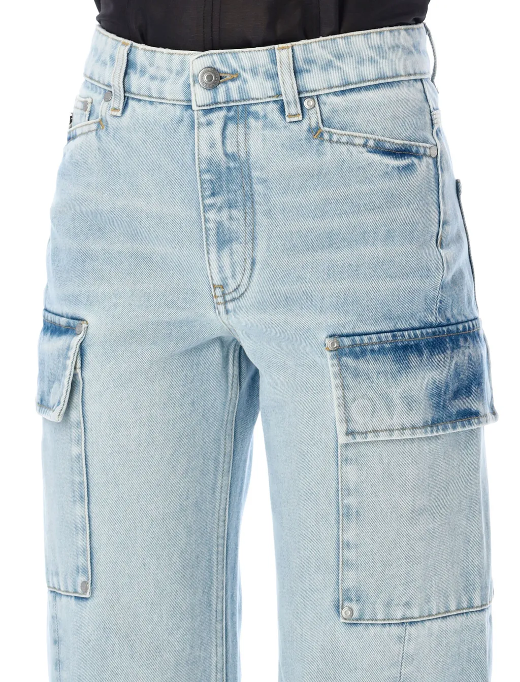 Stella Mccartney Ankle-Azip Wide-Leg Cargo Jeans