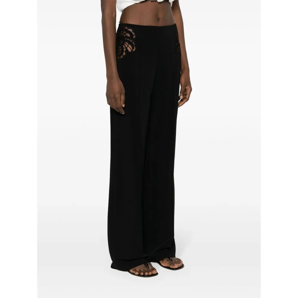 Stella Mccartney Broderie-Anglaise Wide-Leg Tailored Trousers