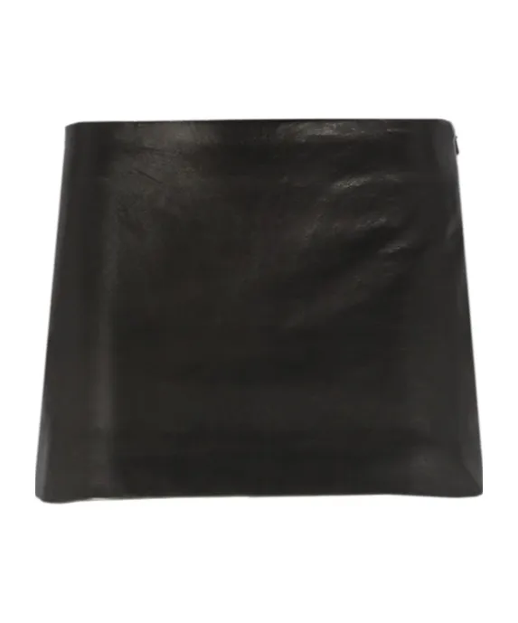 Khaite The Jett Zipped Leather Mini Skirt
