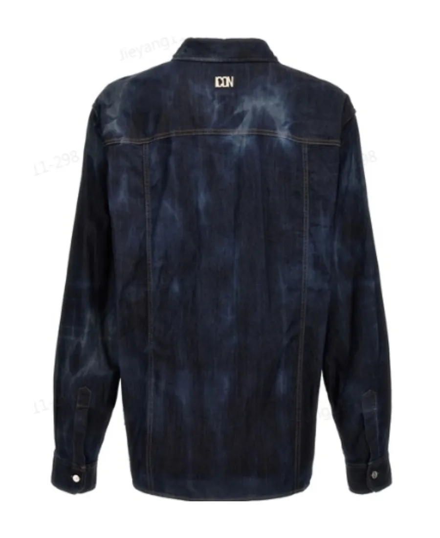 Dsquared2 Distressed Icon Western Denim Shirt