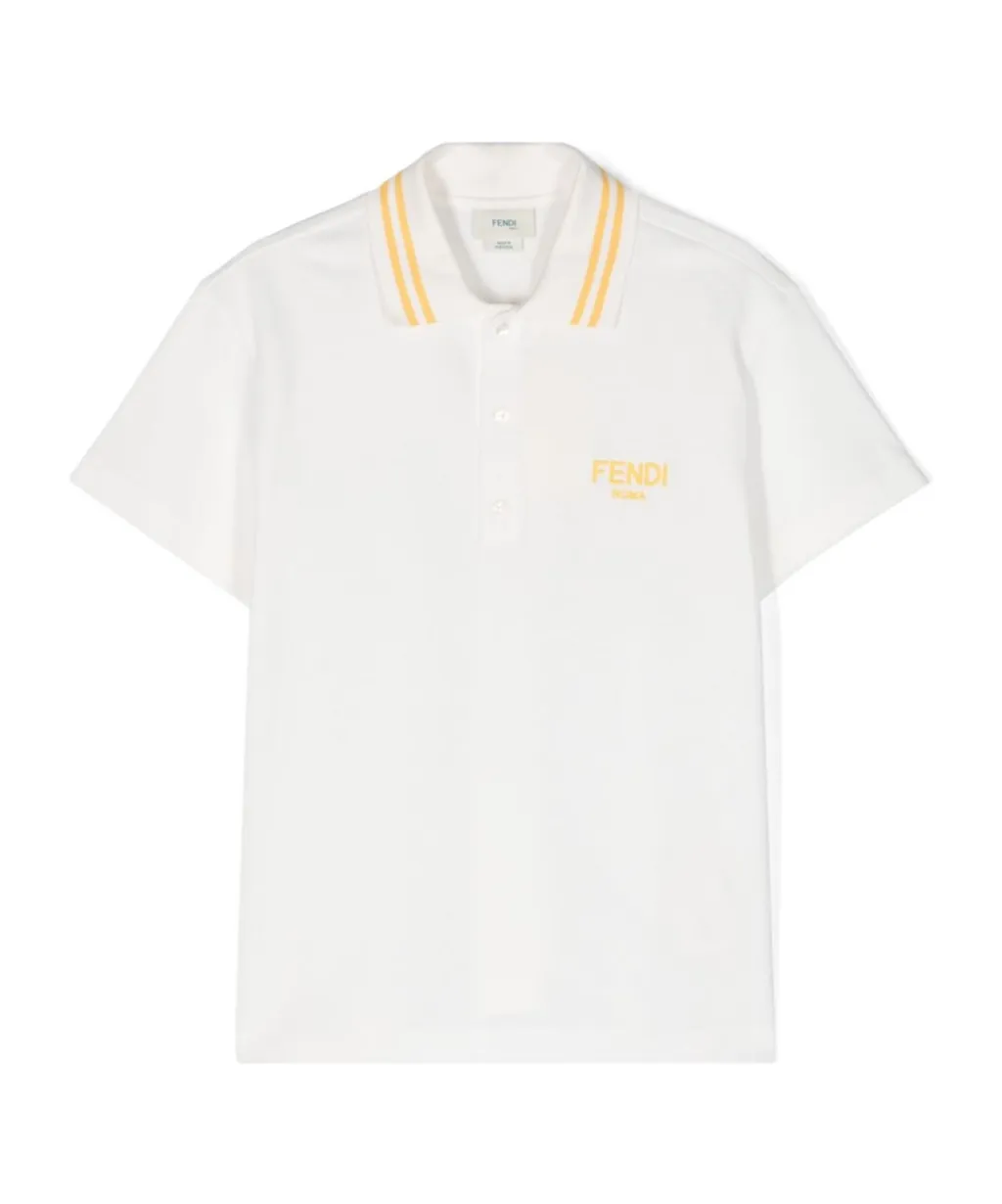 Fendi Kids Logo-Embroidered Short-Sleeved Polo Shirt
