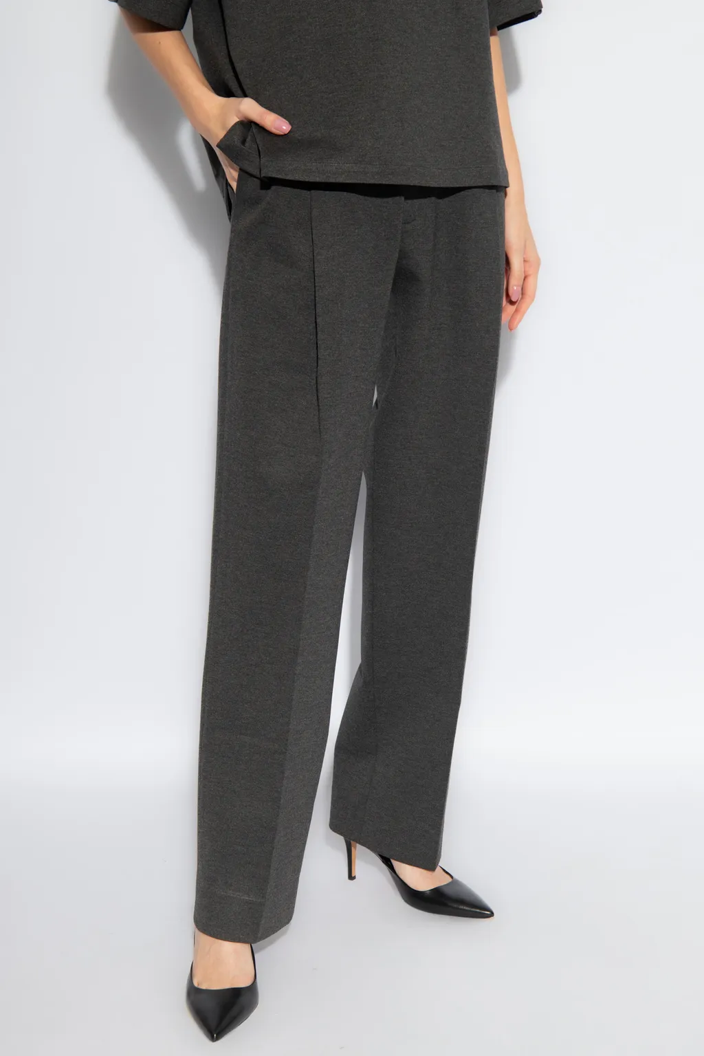 Pleated Straight-Leg Trousers