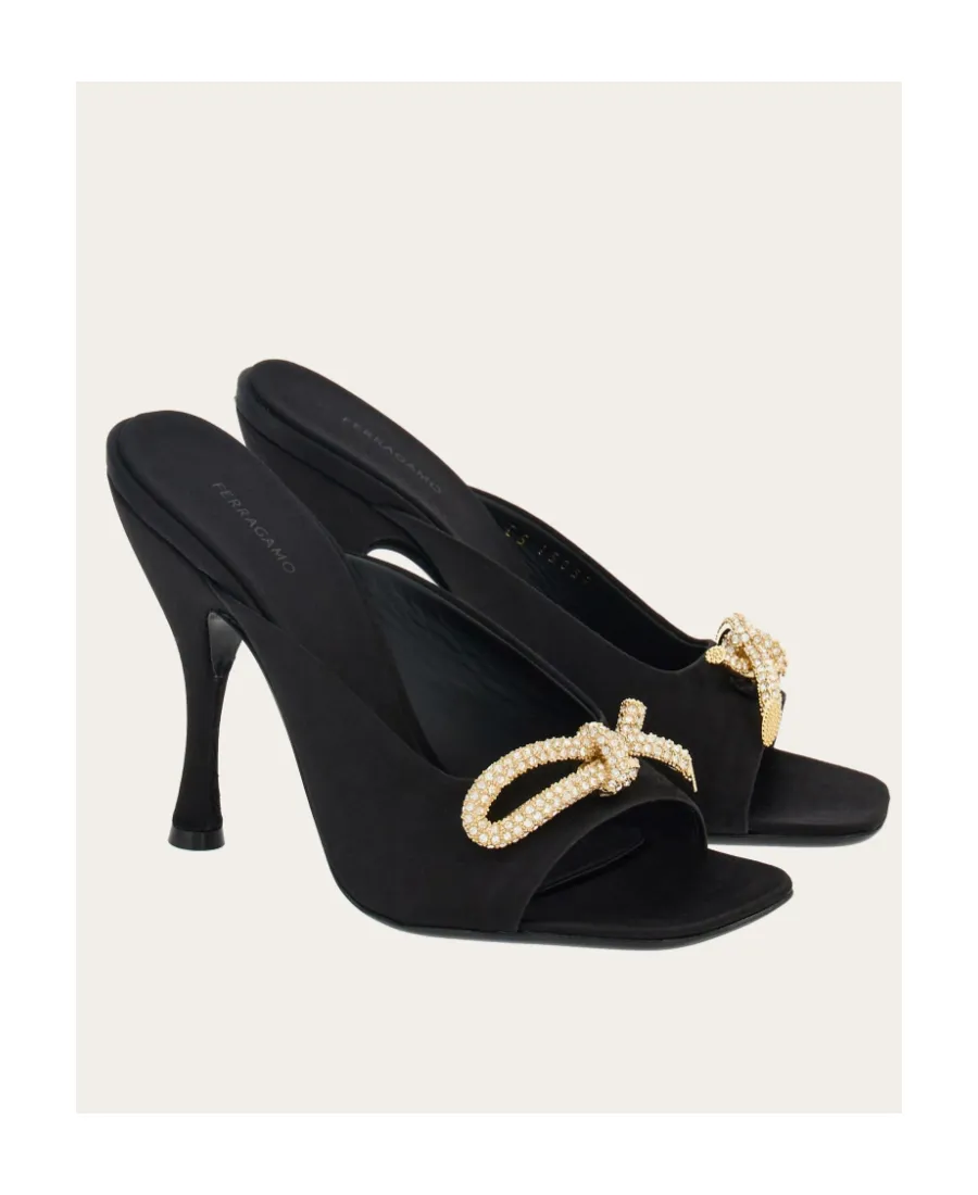 Salvatore Ferragamo Embellished Bow-Detailed Slip-On Mules