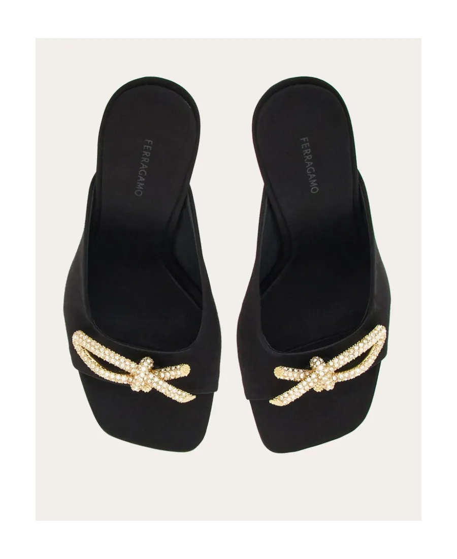 Salvatore Ferragamo Embellished Bow-Detailed Slip-On Mules
