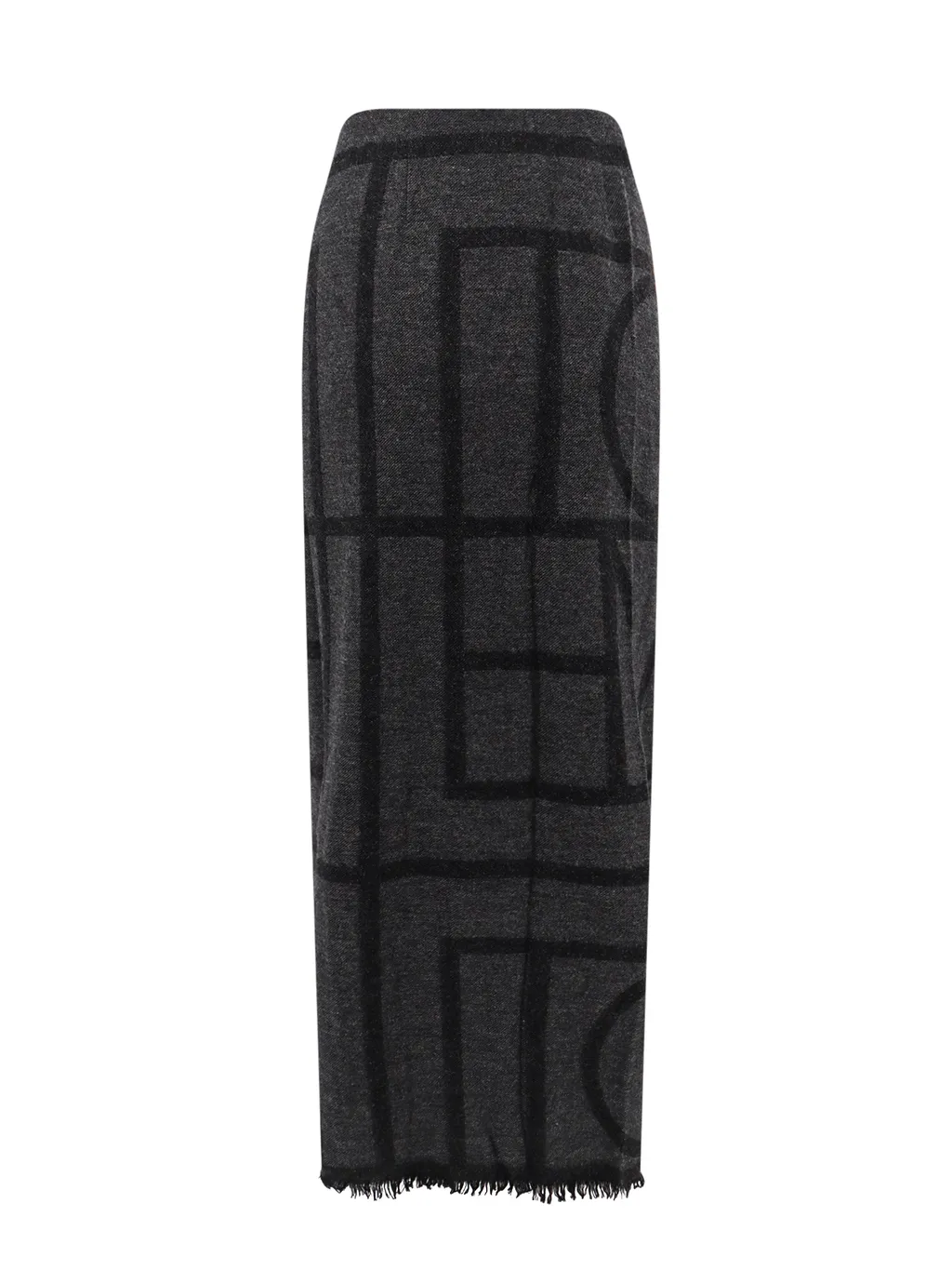 TotÊMe Monogram Fringed Midi Skirt