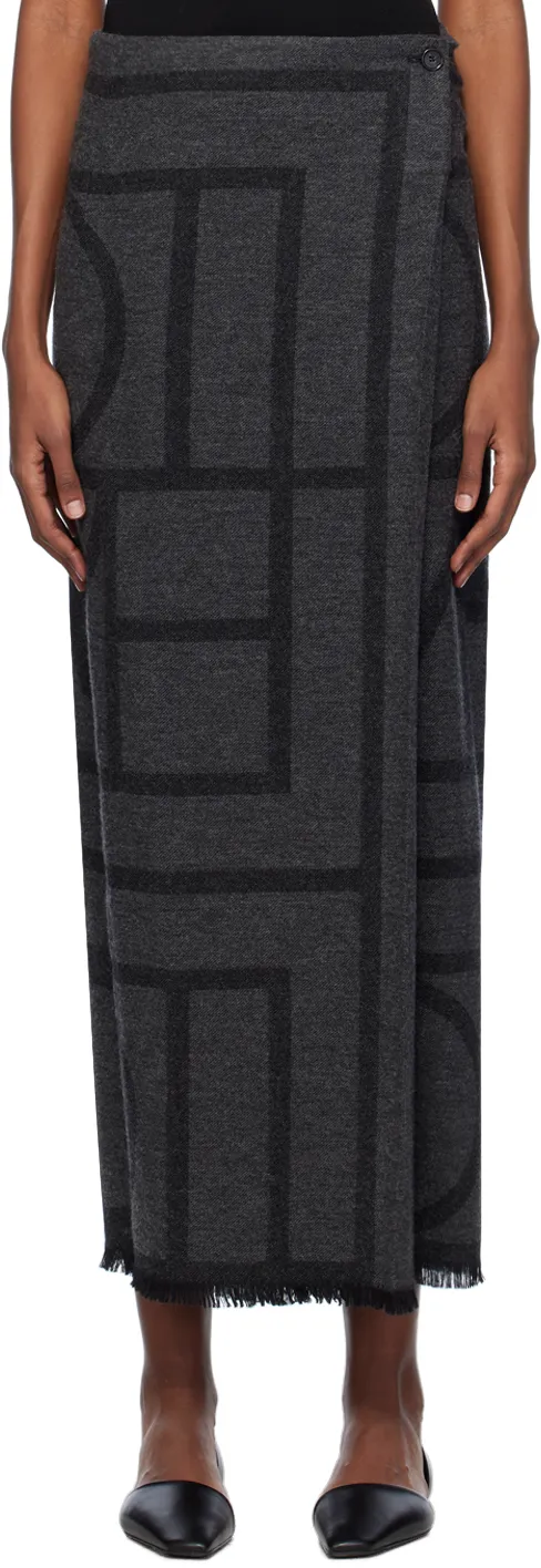 TotÊMe Monogram Fringed Midi Skirt