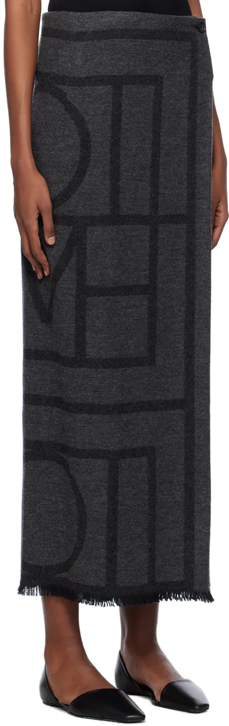 TotÊMe Monogram Fringed Midi Skirt