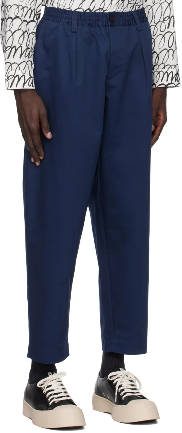 Marni Pleated Tapered Leg Gabardine Trousers