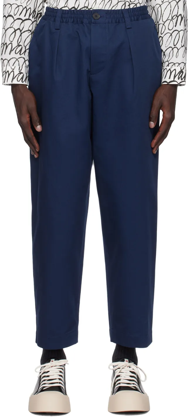 Marni Pleated Tapered Leg Gabardine Trousers