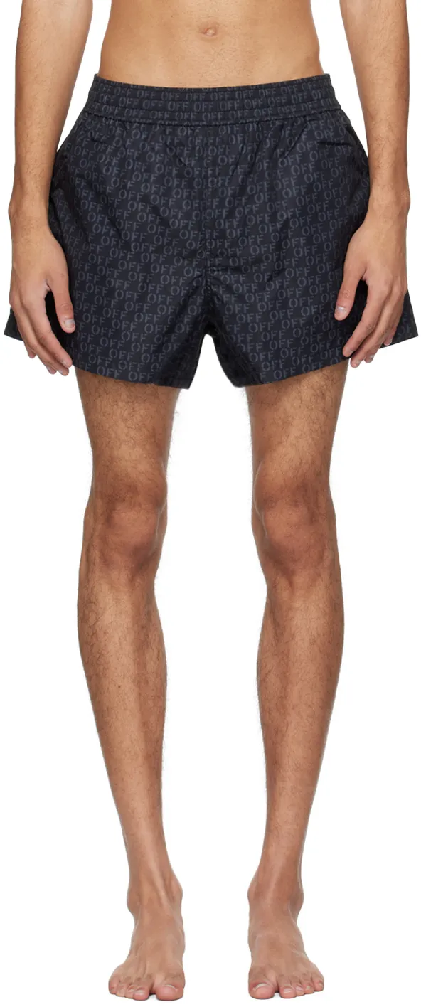 Off-White Allover Logo Printed Swim Shorts