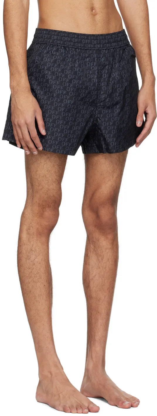 Off-White Allover Logo Printed Swim Shorts