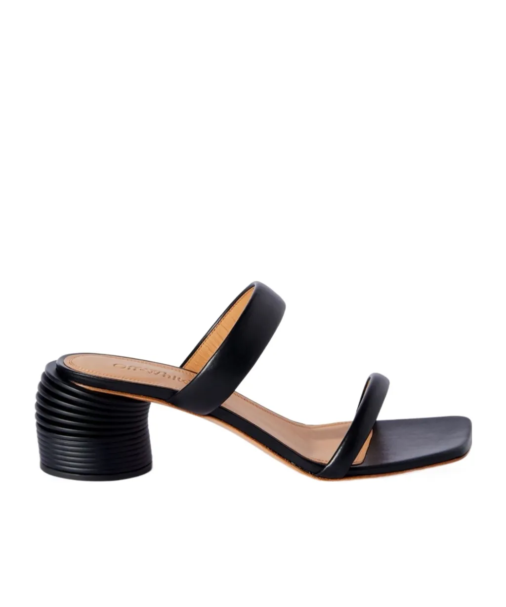 Off-White Square Toe Heeled Sandals