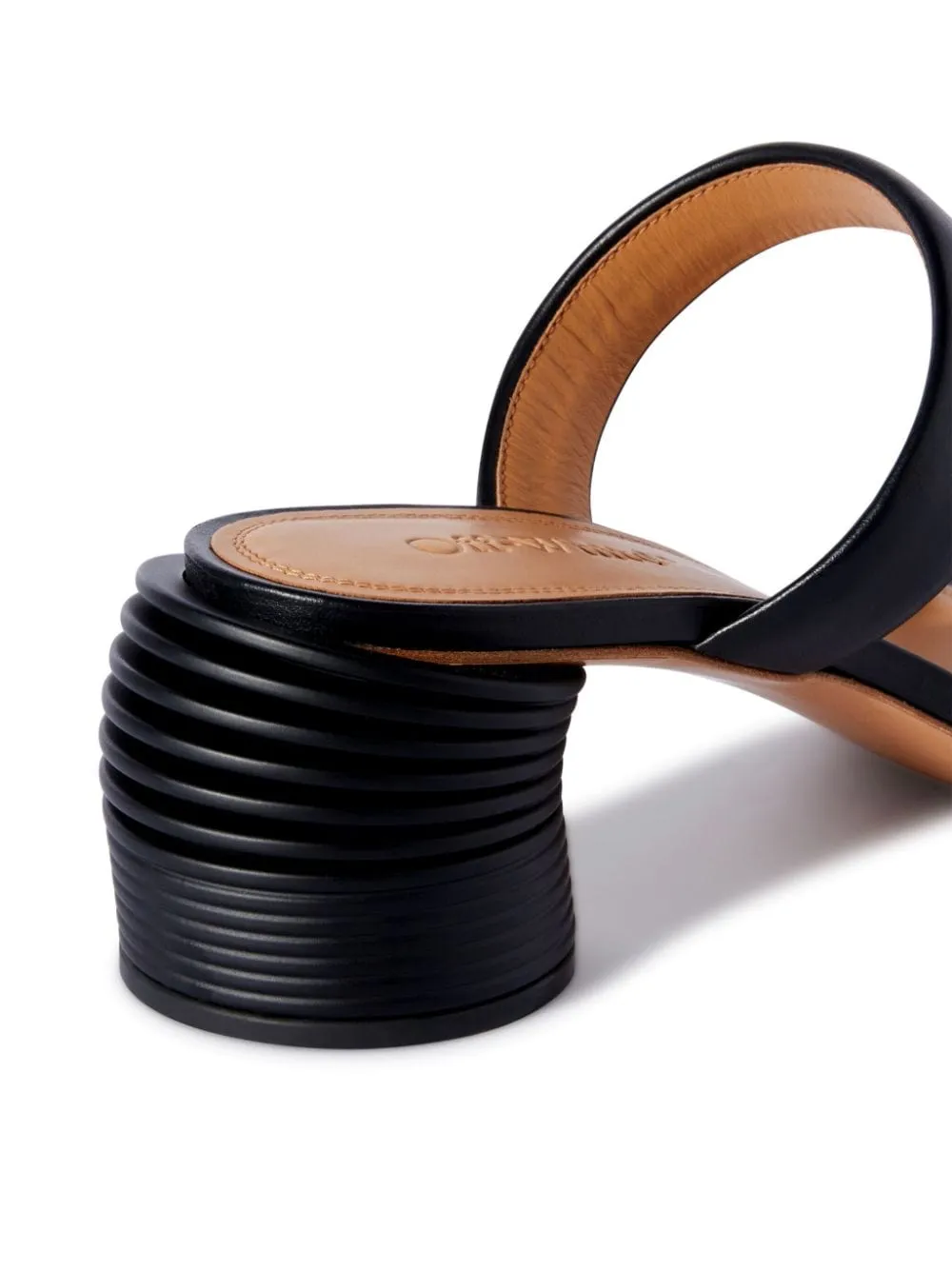 Off-White Square Toe Heeled Sandals