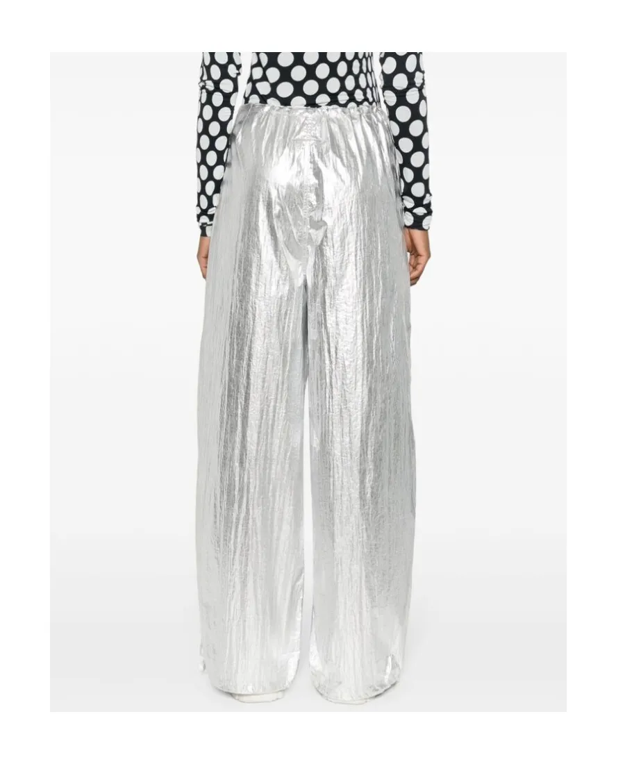 Drawstring-Fastening Metallic Trousers