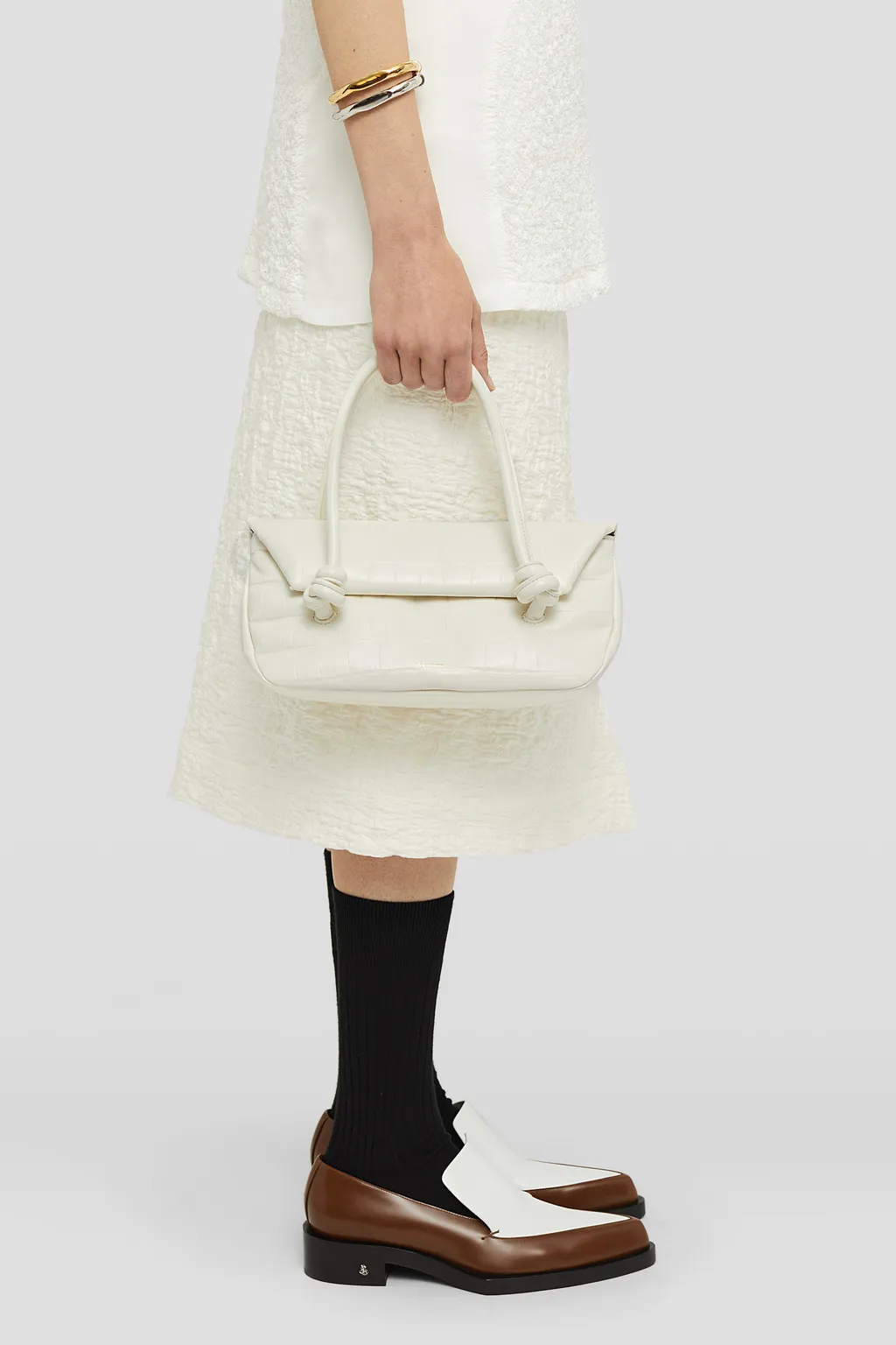 Jil Sander Small Knot-Detailed Embossed Shoulder Bag