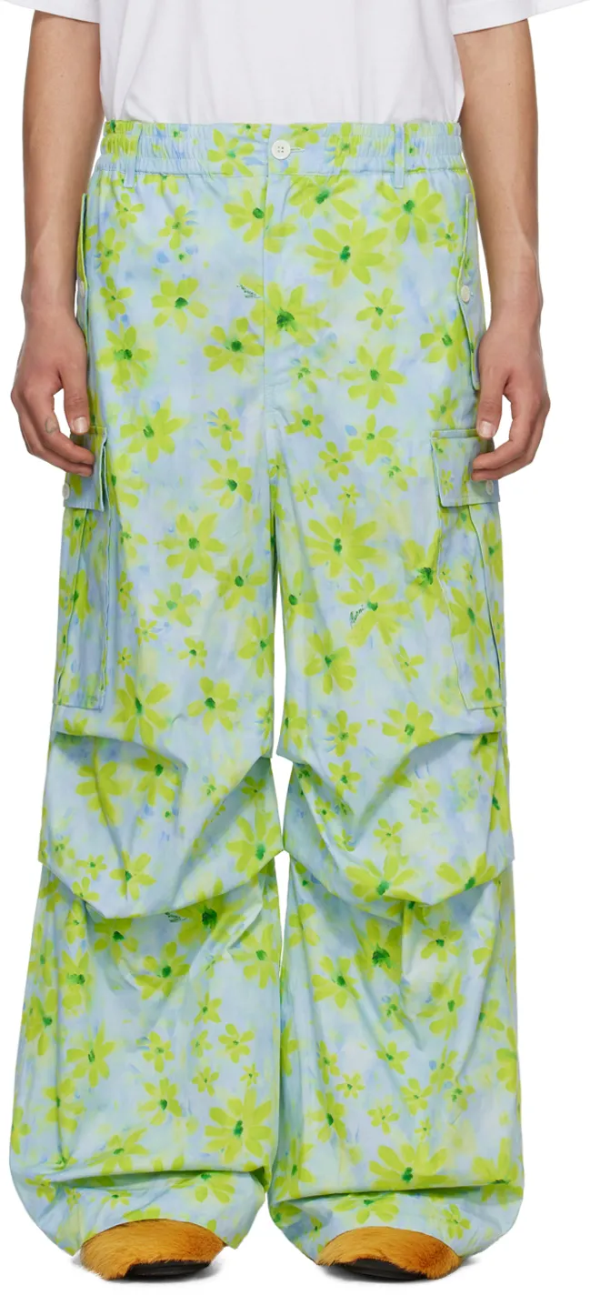 Marni Floral Printed Relaxed Fit Cargo Trousers