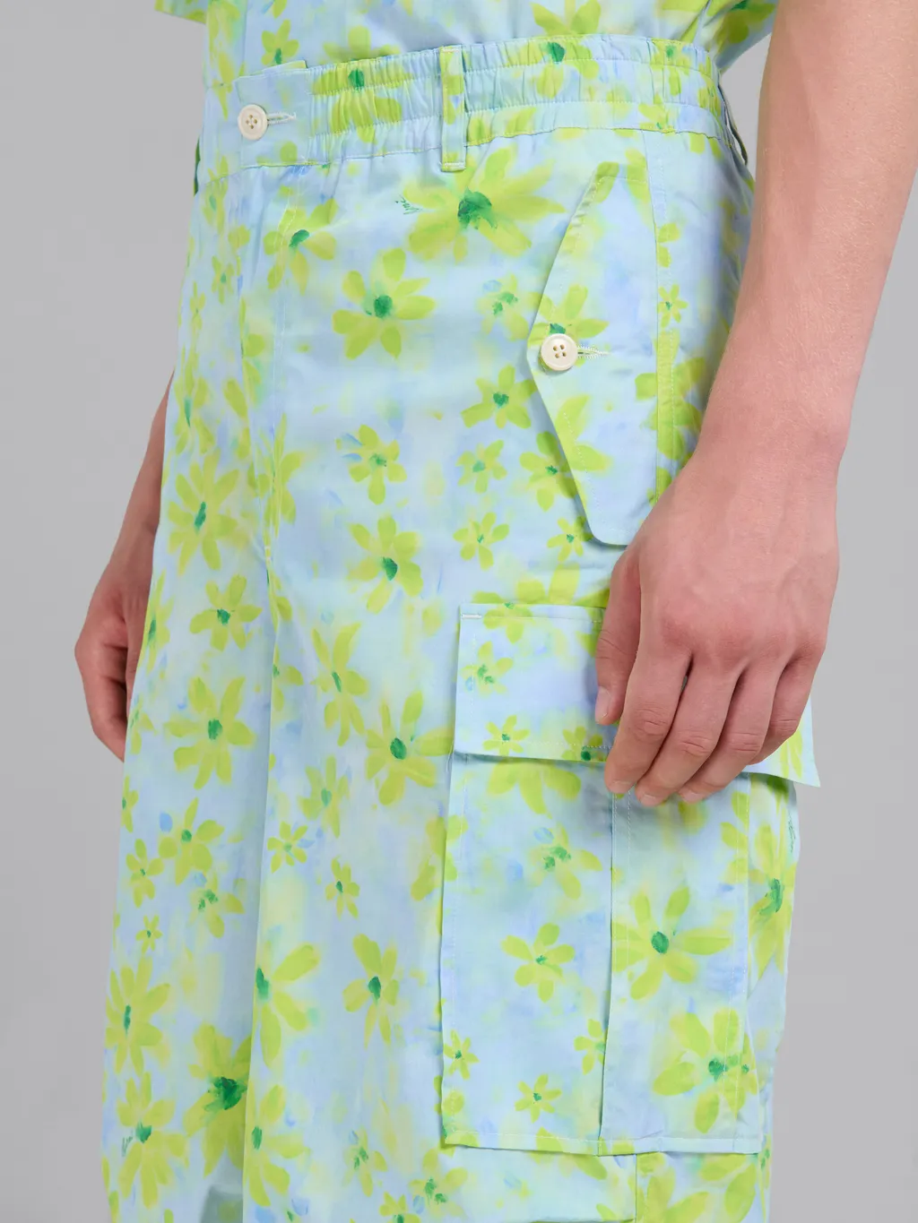 Marni Floral Printed Relaxed Fit Cargo Trousers