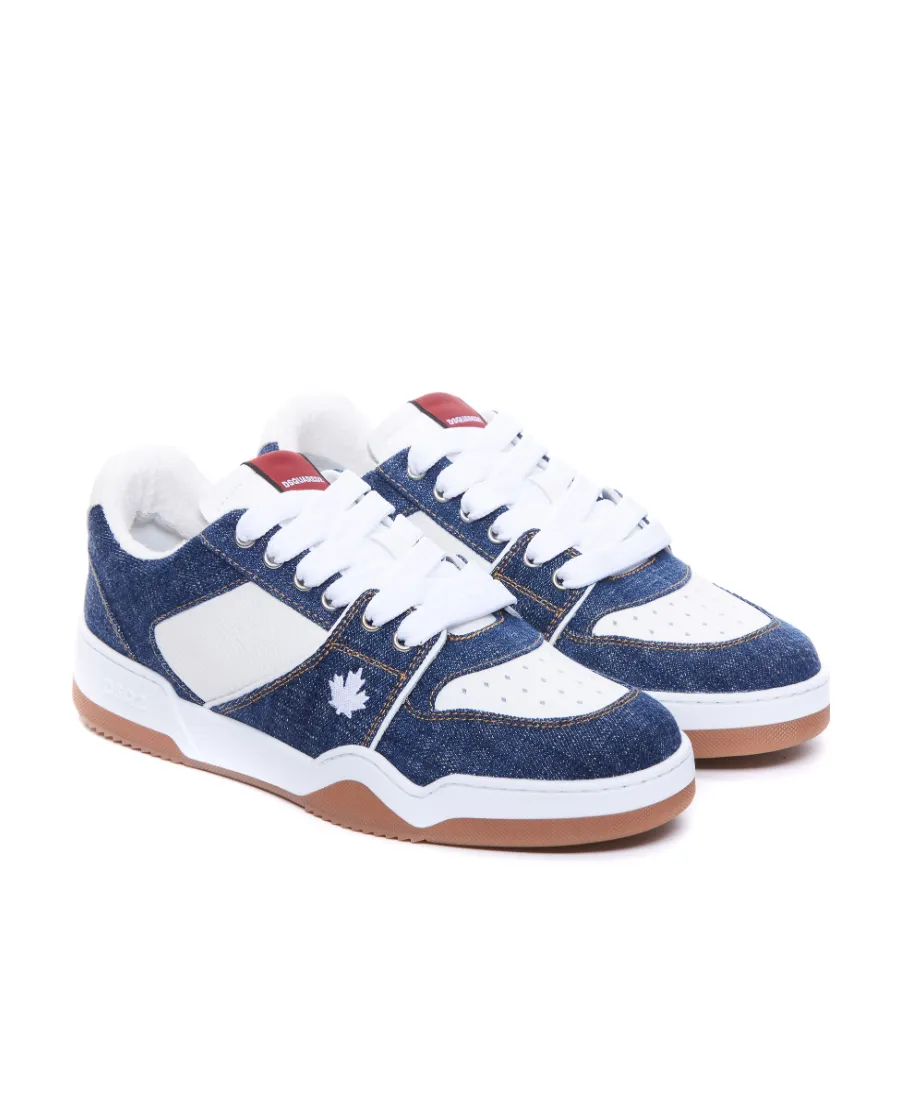 Dsquared2 Denim Patchwork Low-Top Sneakers