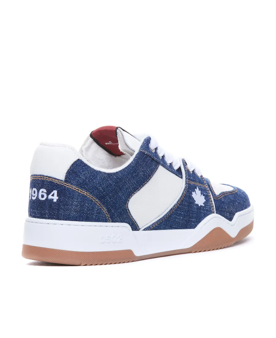 Dsquared2 Denim Patchwork Low-Top Sneakers