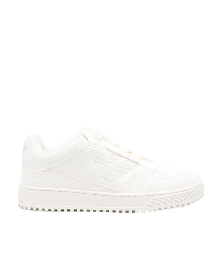 Emporio Armani Logo Debossed Lace-Up Sneakers